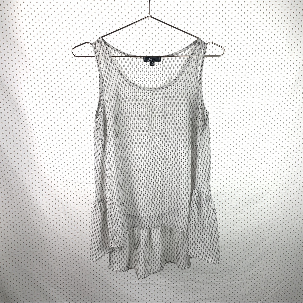 🌸 SOPRANO Sheer Patterned Sleeveless Top